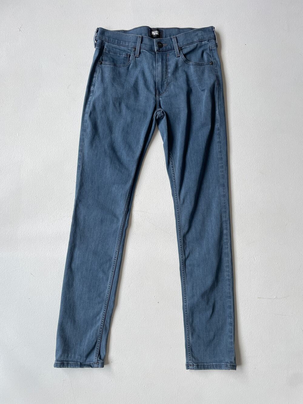 Paige Blue Denim Lennox Mens Skinny Jeans Size 29 Stretchy Casual Unisex